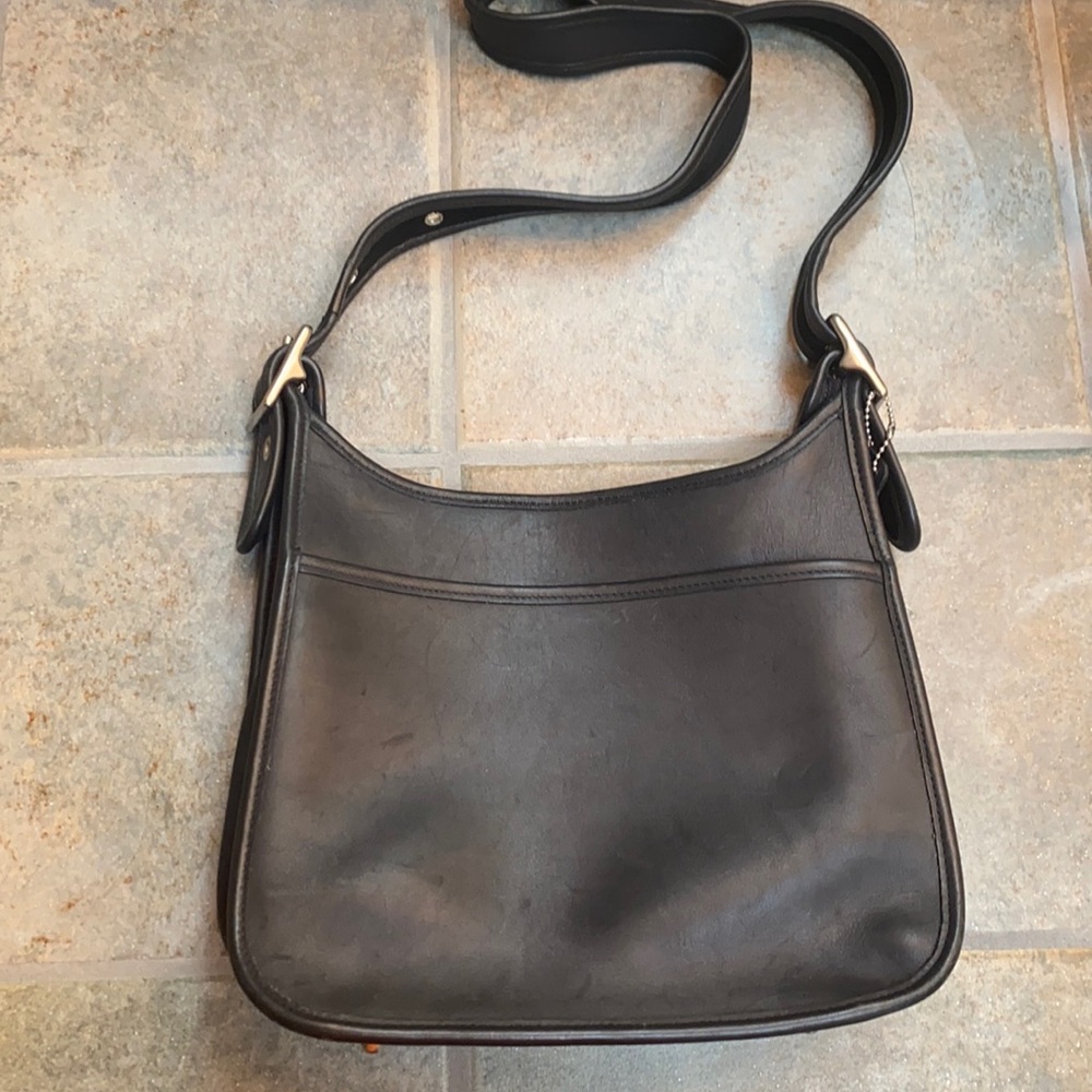 Black leather coach bag
